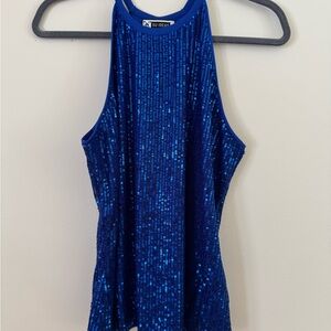 Blue Sequin Women's Top Size L